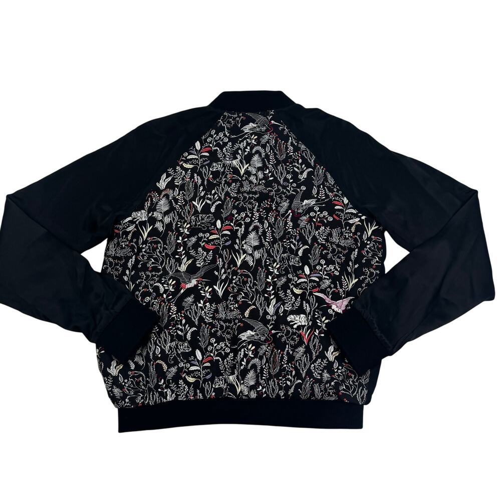 Marie Sixtine Viscose Lightweight Tiger Floral Print Bomber Jacket Women's Small
